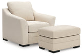 Lango Jute Chair and Ottoman by Ashley at Eve Furniture