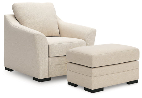 Lango Jute Chair and Ottoman by Ashley at Eve Furniture