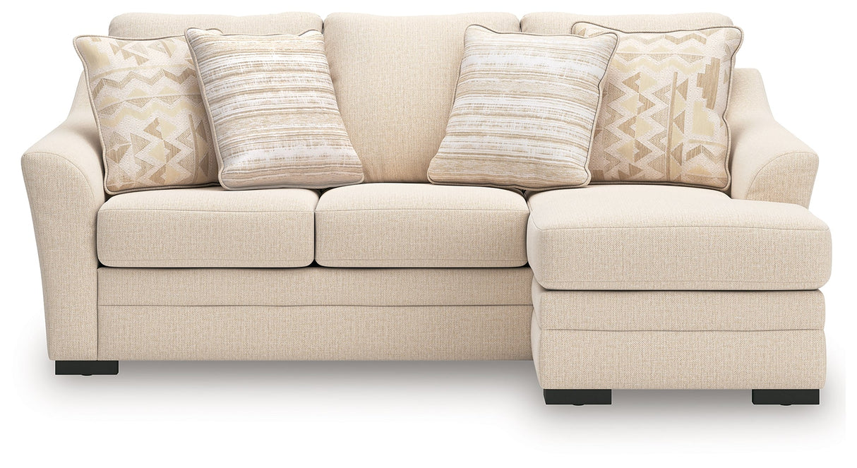 Lango Jute Queen Sofa RAF Chaise Sleeper by Ashley at Eve Furniture