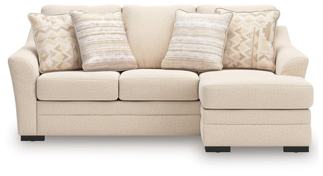 Lango Jute Queen Sofa RAF Chaise Sleeper by Ashley at Eve Furniture