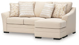 Lango Jute Queen Sofa RAF Chaise Sleeper by Ashley at Eve Furniture