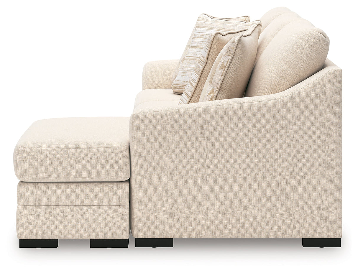 Lango Jute Queen Sofa RAF Chaise Sleeper by Ashley at Eve Furniture