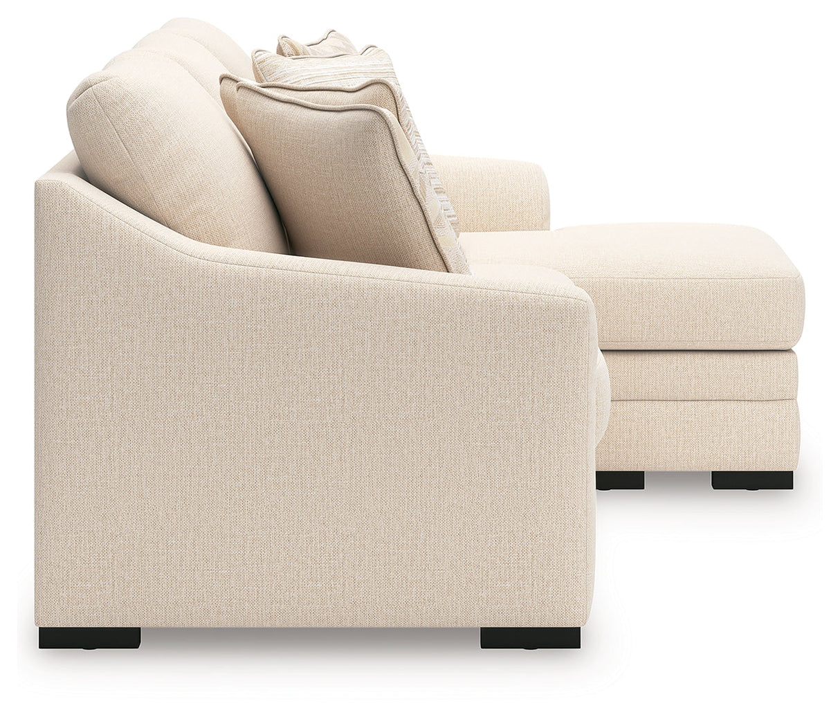 Lango Jute Queen Sofa RAF Chaise Sleeper by Ashley at Eve Furniture