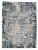 Langrich Blue/Gray/Cream Large Rug by Ashley at Eve Furniture