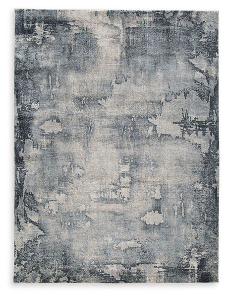 Langrich Blue/Gray/Cream Medium Rug by Ashley at Eve Furniture