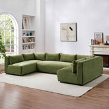 Langridge Olive Green Velvet Modular Corner Sectional Sofa by Ashcroft Furniture at Eve Furniture