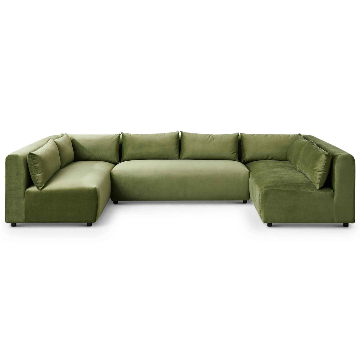 Langridge Olive Green Velvet Modular Corner Sectional Sofa by Ashcroft Furniture at Eve Furniture