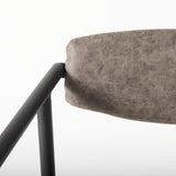 Langston Brown Faux-Leather Seat Black Iron Frame Dining Chair, Set of 2 by Mercana at Eve Furniture