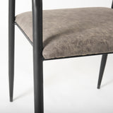 Langston Brown Faux-Leather Seat Black Iron Frame Dining Chair, Set of 2 by Mercana at Eve Furniture