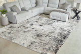 Langwell Black/Gray/White Extra Large Rug by Ashley at Eve Furniture