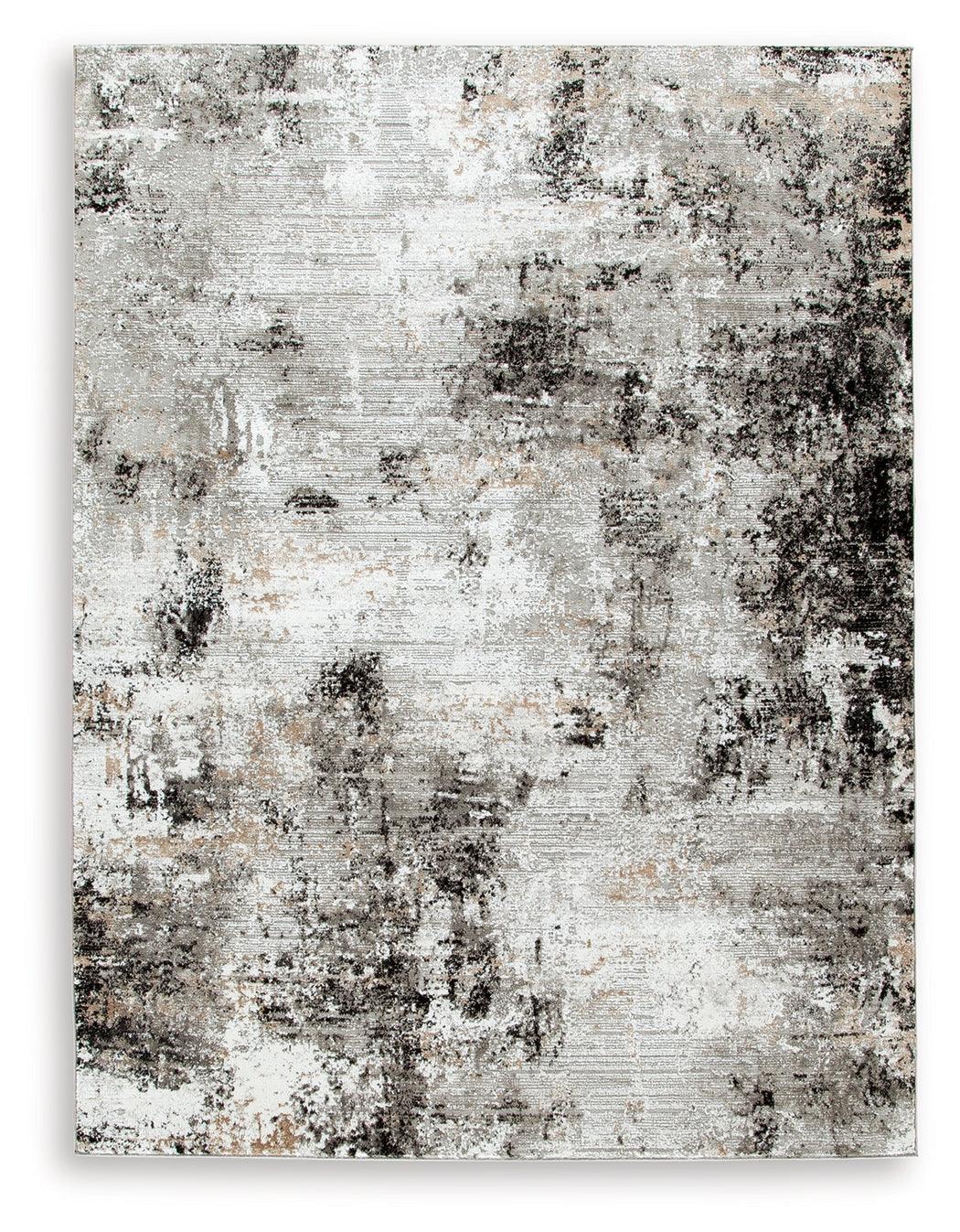 Langwell Black/Gray/White Medium Rug by Ashley at Eve Furniture