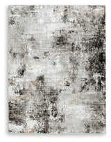 Langwell Black/Gray/White Medium Rug by Ashley at Eve Furniture
