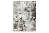 Langwell Black/Gray/White Medium Rug by Ashley at Eve Furniture