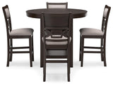 Langwest Brown Counter Height Dining Table and 4 Barstools by Ashley at Eve Furniture
