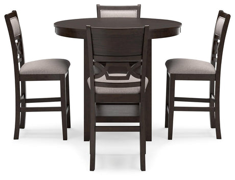 Langwest Brown Counter Height Dining Table and 4 Barstools by Ashley at Eve Furniture