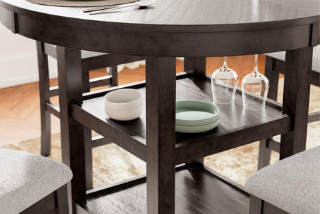 Langwest Brown Counter Height Dining Table and 4 Barstools by Ashley at Eve Furniture
