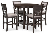 Langwest Brown Counter Height Dining Table and 4 Barstools by Ashley at Eve Furniture