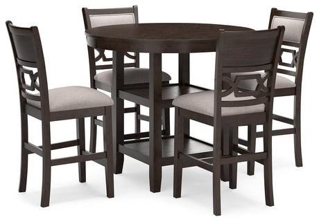 Langwest Brown Counter Height Dining Table and 4 Barstools by Ashley at Eve Furniture