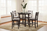 Langwest Brown Counter Height Dining Table and 4 Barstools (Set of 5)