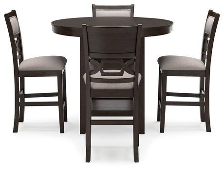 Langwest Brown Counter Height Dining Table and 4 Barstools (Set of 5)