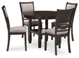 Langwest Brown Dining Table and 4 Chairs by Ashley at Eve Furniture