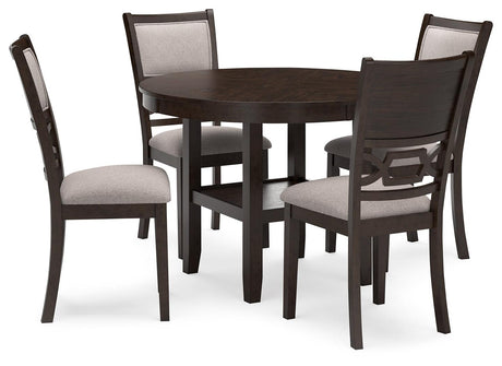 Langwest Brown Dining Table and 4 Chairs by Ashley at Eve Furniture