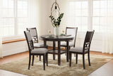 Langwest Brown Dining Table and 4 Chairs (Set of 5)