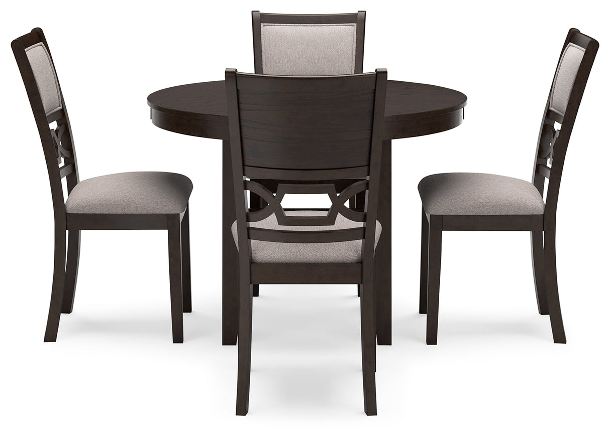 Langwest Brown Dining Table and 4 Chairs (Set of 5)