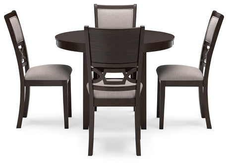 Langwest Brown Dining Table and 4 Chairs (Set of 5)