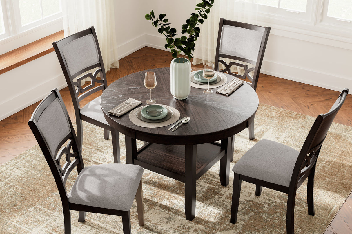 Langwest Brown Dining Table and 4 Chairs (Set of 5)