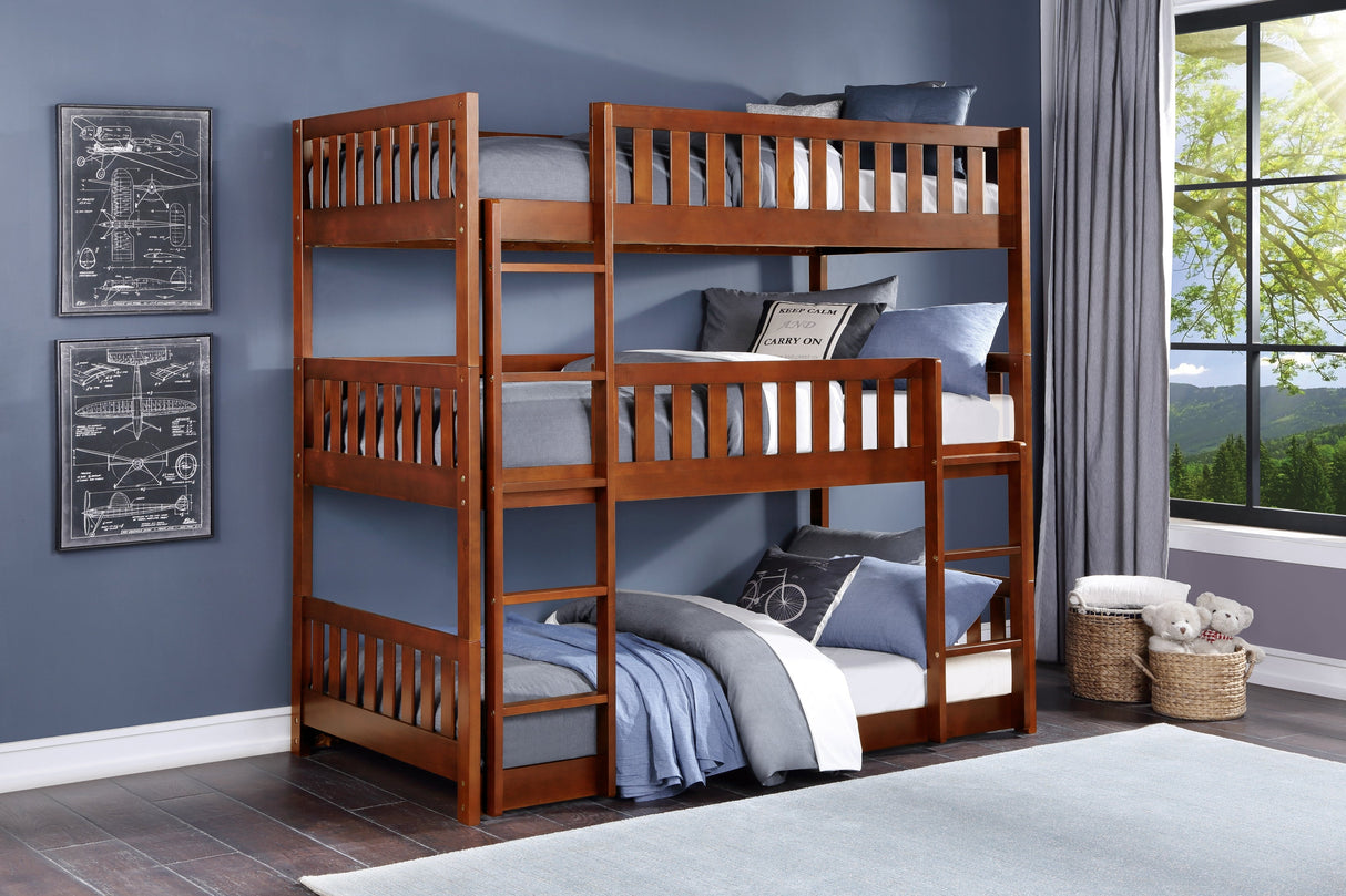 Lani Black Twin/Twin Bunk Bed by Homelegance at Eve Furniture