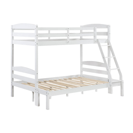 Lani White Twin/Full Bunk Bed by Homelegance at Eve Furniture