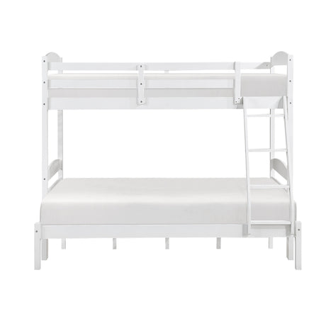 Lani White Twin/Full Bunk Bed by Homelegance at Eve Furniture