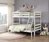 Lani White Twin/Full Bunk Bed by Homelegance at Eve Furniture