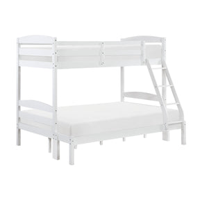 Lani White Twin/Full Bunk Bed by Homelegance at Eve Furniture