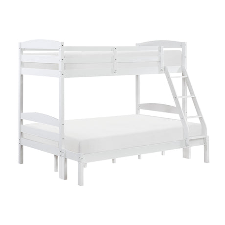 Lani White Twin/Full Bunk Bed by Homelegance at Eve Furniture