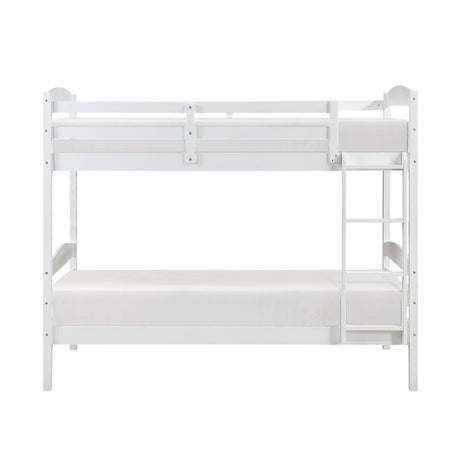 Lani White Twin/Twin Bunk Bed by Homelegance at Eve Furniture
