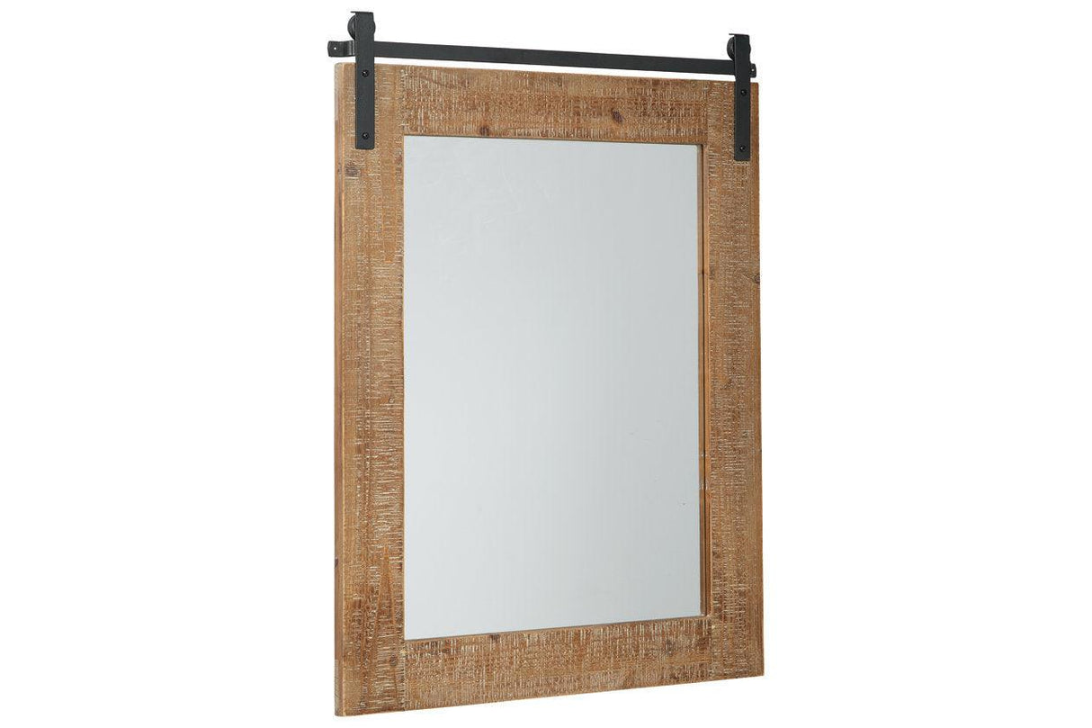 Lanie Antique Brown Accent Mirror by Ashley at Eve Furniture