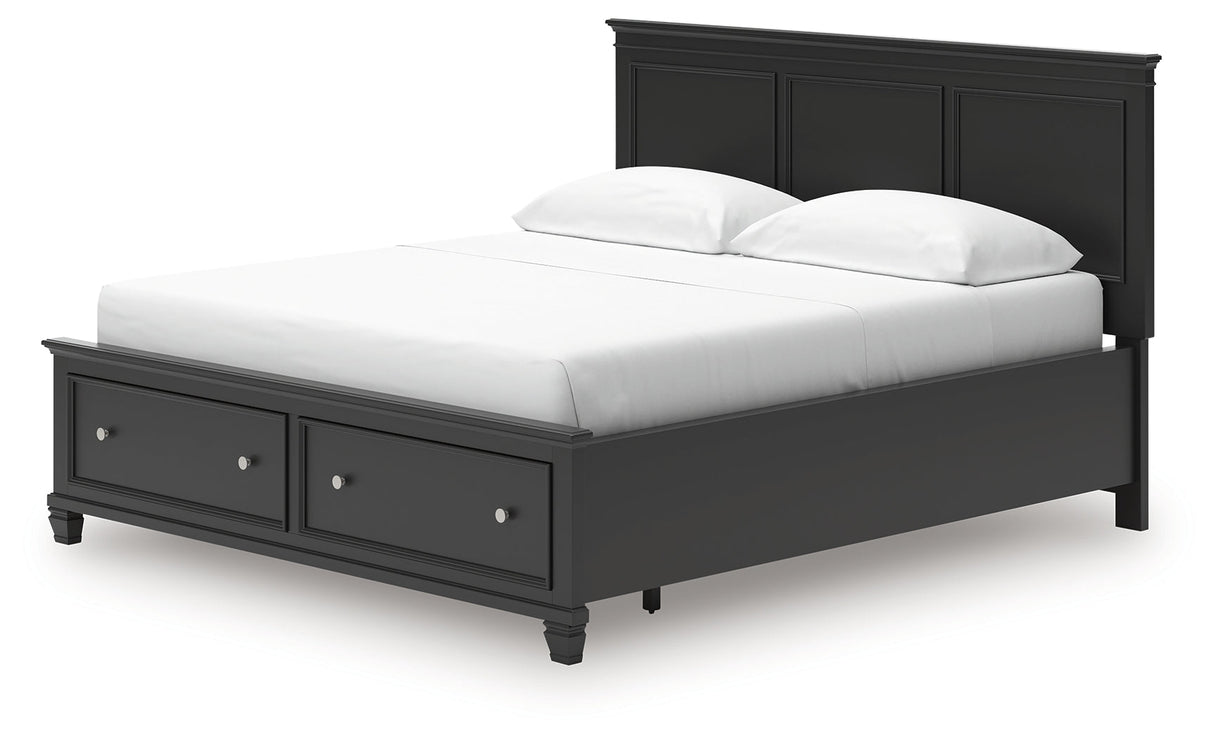 Lanolee Black California King Panel Storage Bed by Ashley at Eve Furniture
