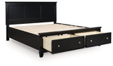 Lanolee Black California King Panel Storage Bed by Ashley at Eve Furniture