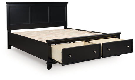 Lanolee Black California King Panel Storage Bed by Ashley at Eve Furniture