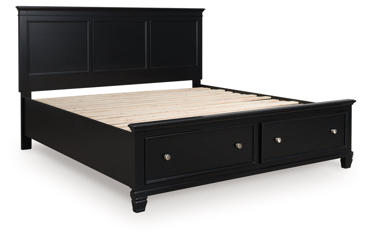 Lanolee Black California King Panel Storage Bed by Ashley at Eve Furniture
