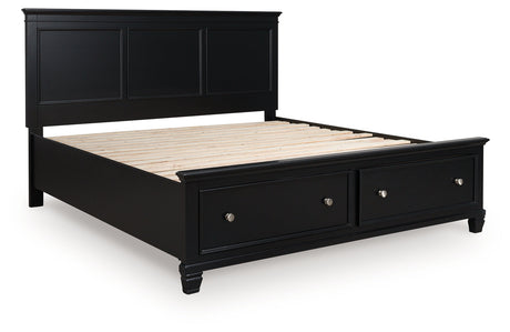 Lanolee Black California King Panel Storage Bed by Ashley at Eve Furniture