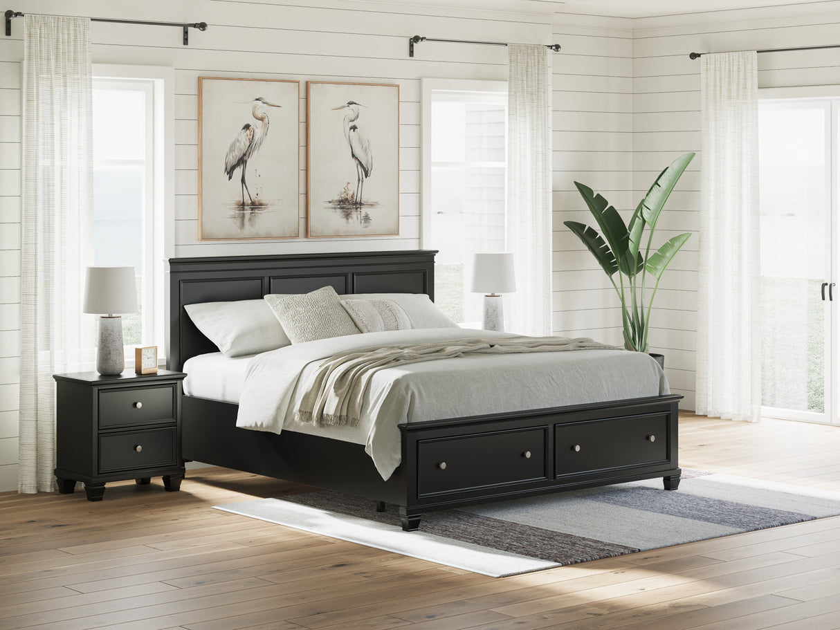 Lanolee Black California King Panel Storage Bed by Ashley at Eve Furniture
