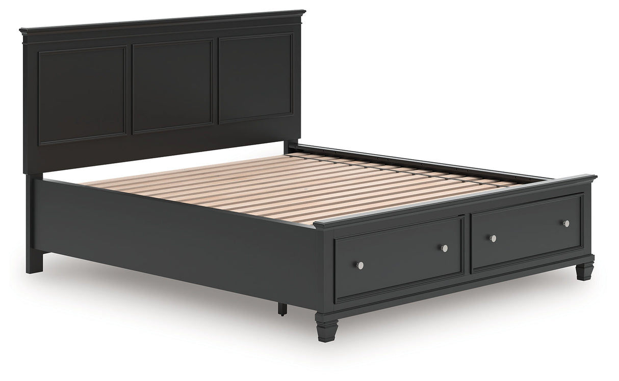 Lanolee Black California King Panel Storage Bed by Ashley at Eve Furniture