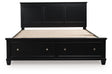 Lanolee Black California King Panel Storage Bed by Ashley at Eve Furniture