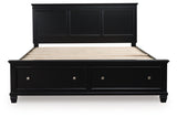 Lanolee Black California King Panel Storage Bed by Ashley at Eve Furniture