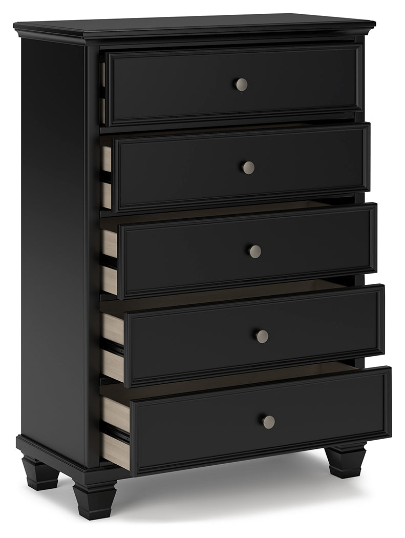 Lanolee Black Chest of Drawers