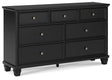 Lanolee Black Dresser by Ashley at Eve Furniture