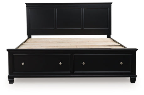Lanolee Black King Panel Storage Bed by Ashley at Eve Furniture